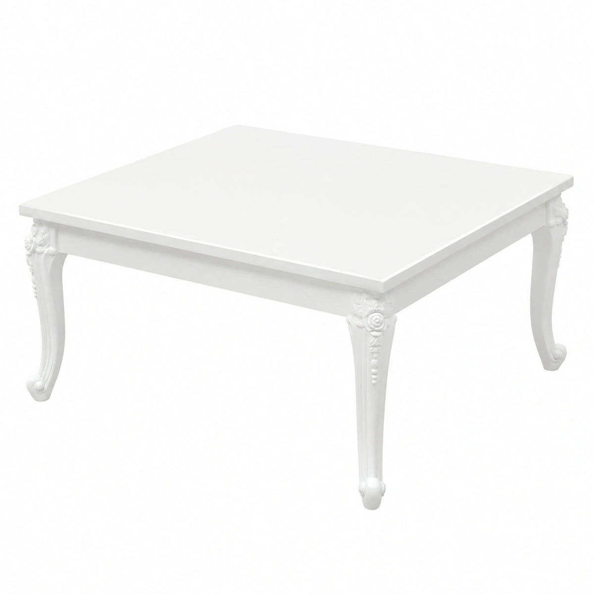 Table basse, 80 x 80 x 42 cm, coloris blanc, pour le salon