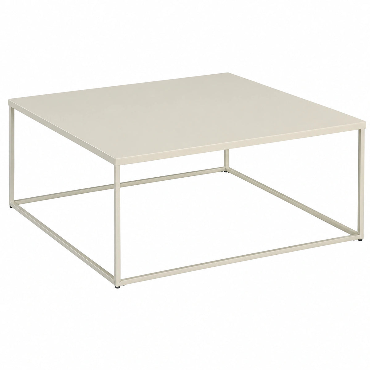 Table basse, en métal, coloris beige, 80 x 80 cm, pour le salon