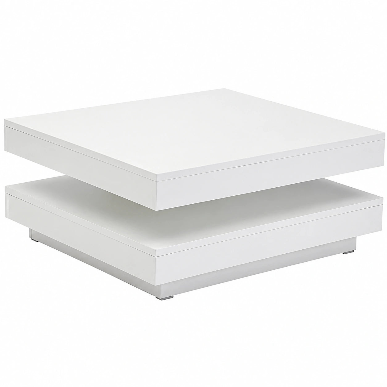 Table basse, pivotant, 67 x 67 x 35 cm, coloris blanc, pour le salon