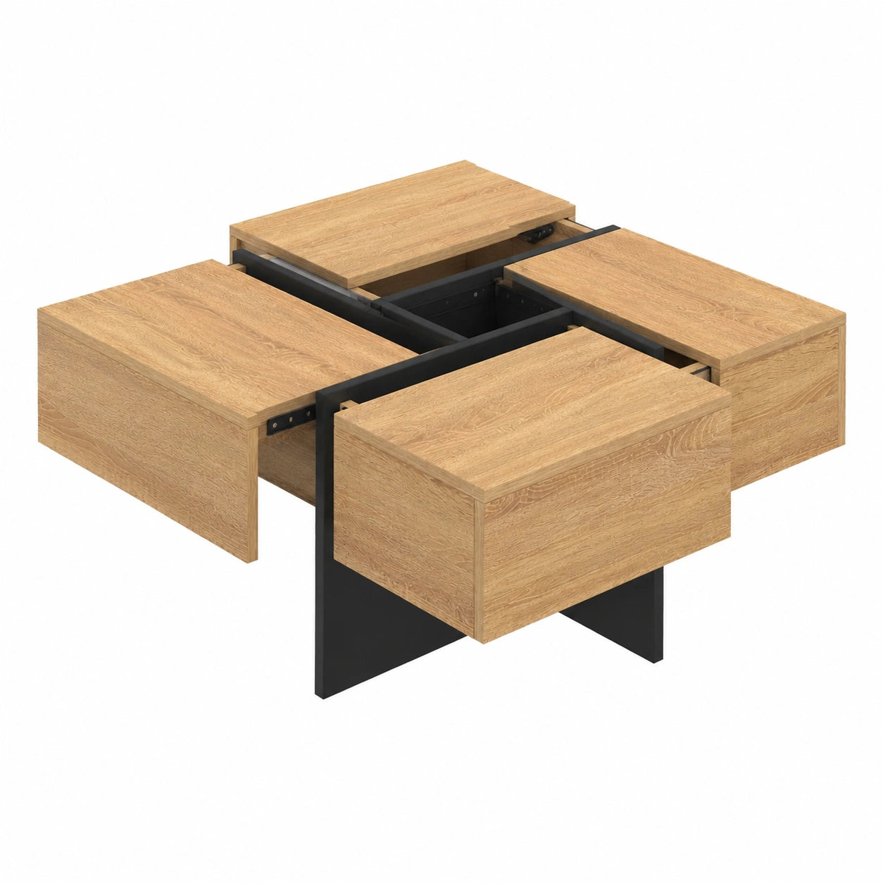Table basse, avec tiroirs, coloris noir, pour le salon