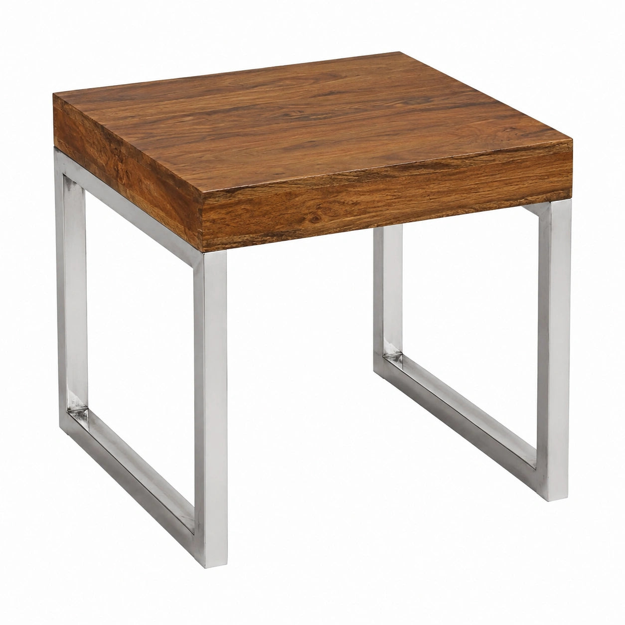 Table, en bois massif et métal, 45 x 45 x 40 cm, pour les espaces de vie