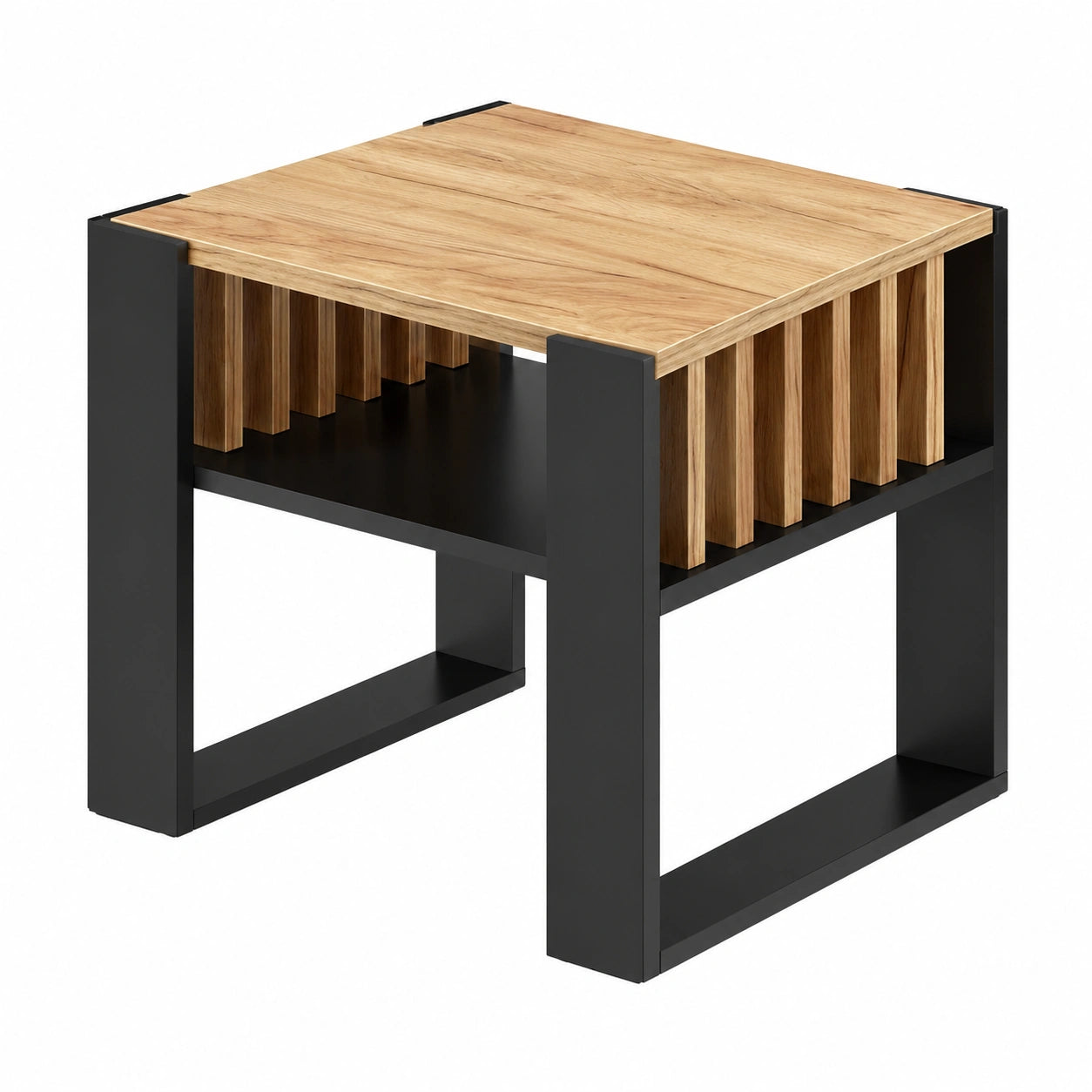 Table basse, en chêne, coloris noir, pour le salon