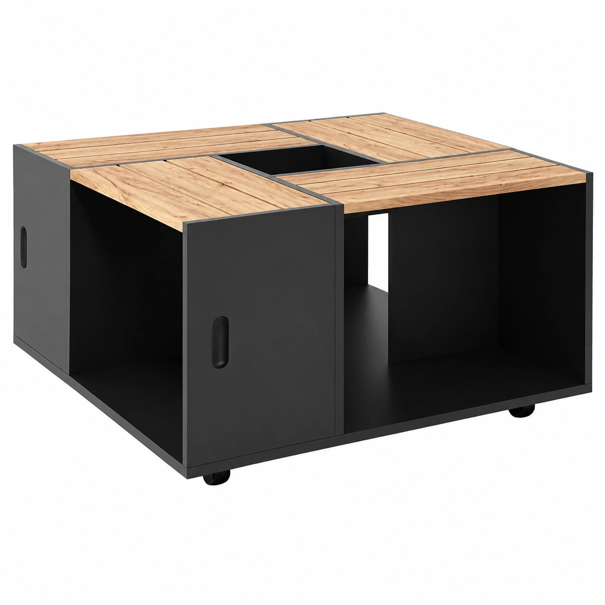 Table basse, coloris anthracite, 80 x 80 cm, pour le salon