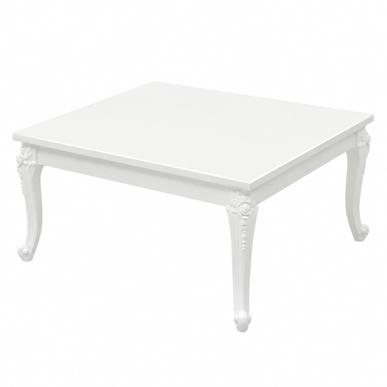 Table basse, 80 x 80 x 42 cm, coloris blanc, pour le salon