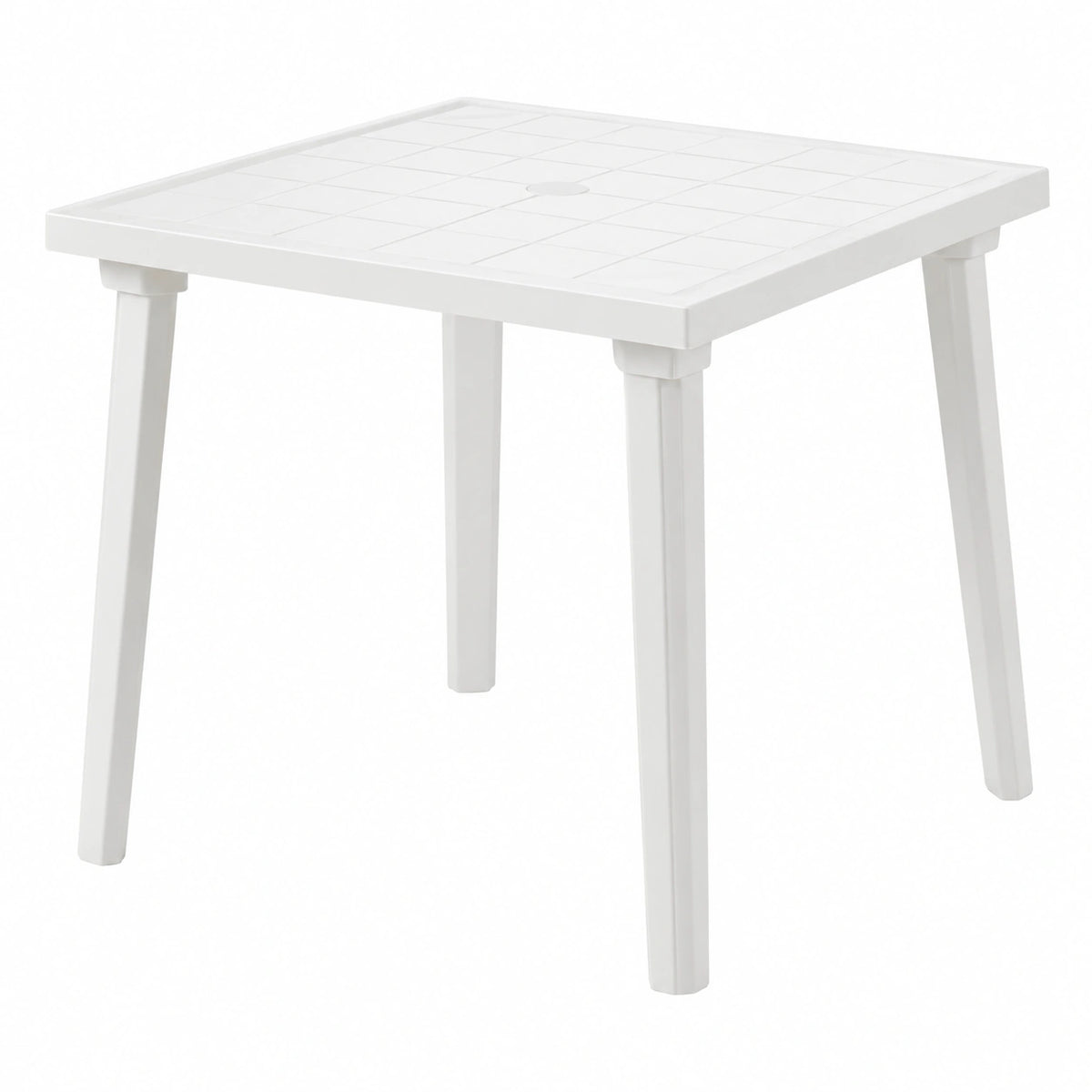Table de jardin, coloris blanc, 4 places, pour la terrasse ou le jardin