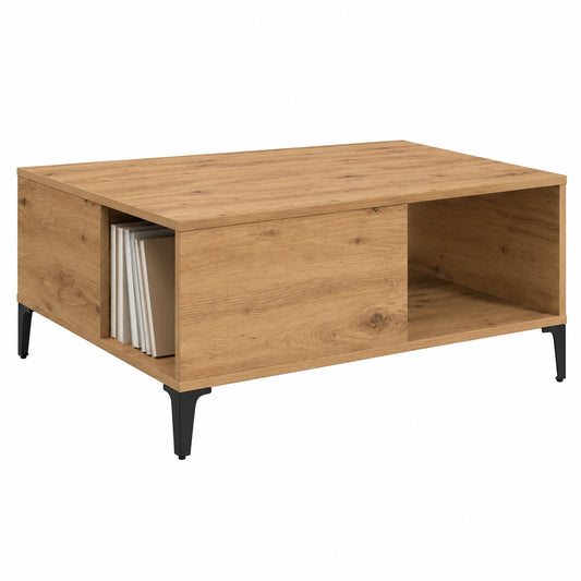 Table basse, en chêne, avec rangement, 80 x 80 x 36,5 cm, pour le salon