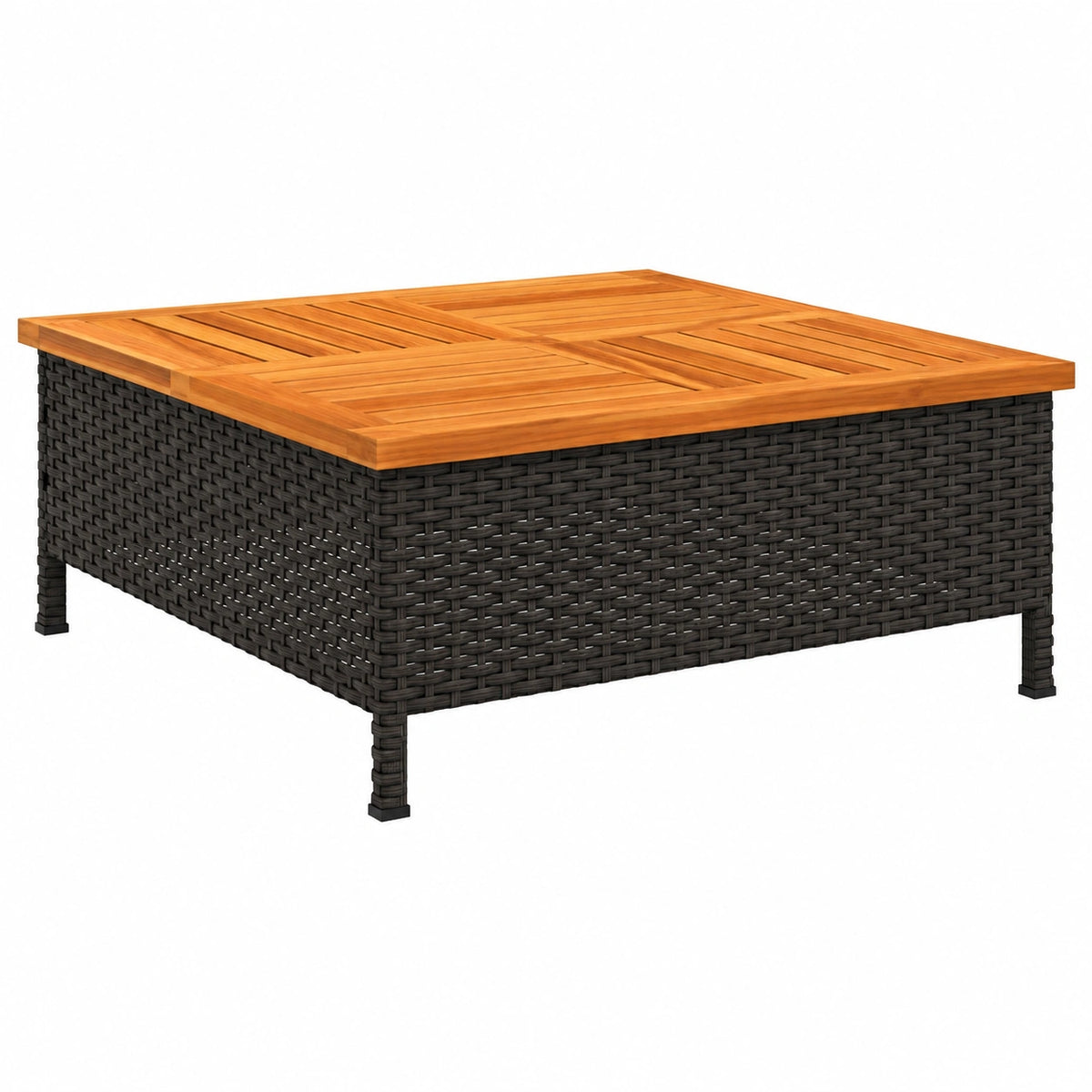 Table de jardin, en résine tressée, coloris noir, pour la terrasse ou le jardin