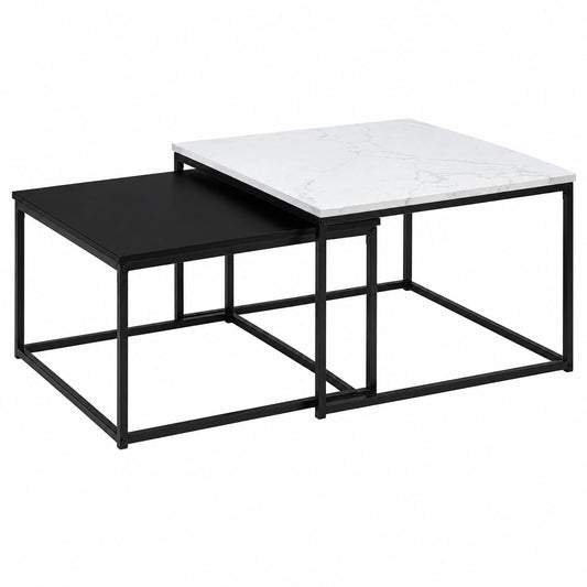 Table basse, en métal, coloris noir, pour le salon