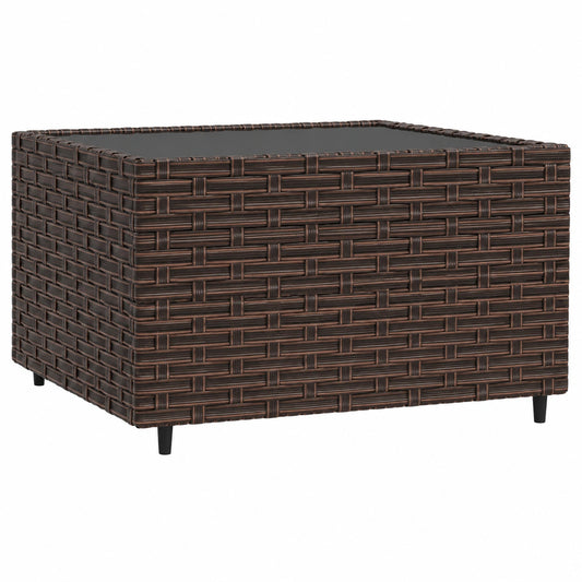 Table de jardin, en résine tressée, coloris marron, 50 x 50 x 30 cm, pour la terrasse ou le jardin