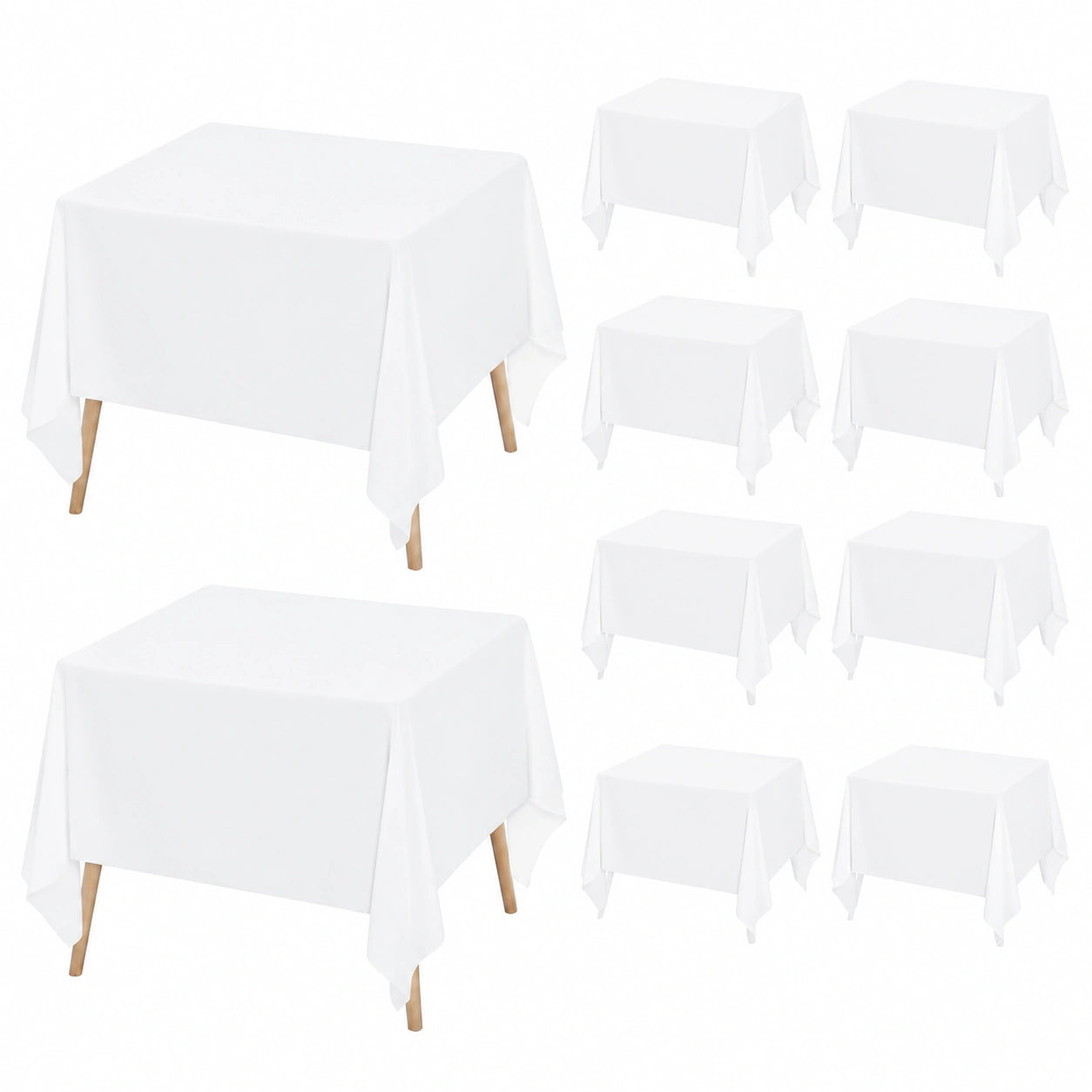 Buffet, en tissu, coloris blanc, 132 x 132 cm, pour la salle à manger ou le salon