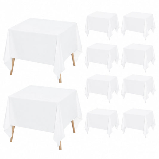 Buffet, en tissu, coloris blanc, 132 x 132 cm, pour la salle à manger ou le salon