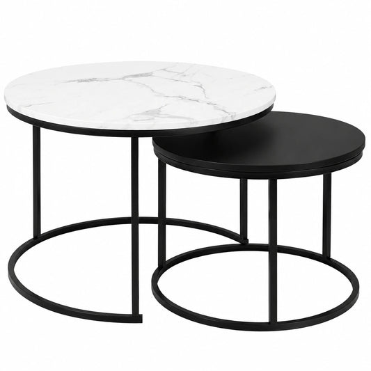 Table basse, en métal, coloris noir, pour le salon