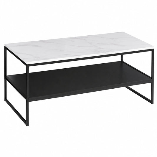 Table basse, en métal, coloris noir, pour le salon