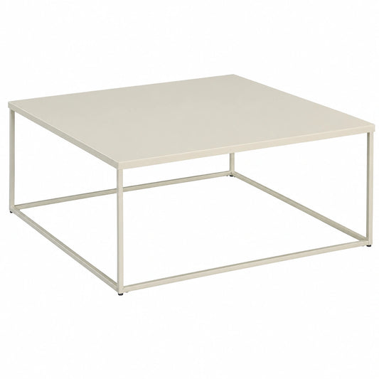 Table basse, en métal, coloris beige, 80 x 80 cm, pour le salon