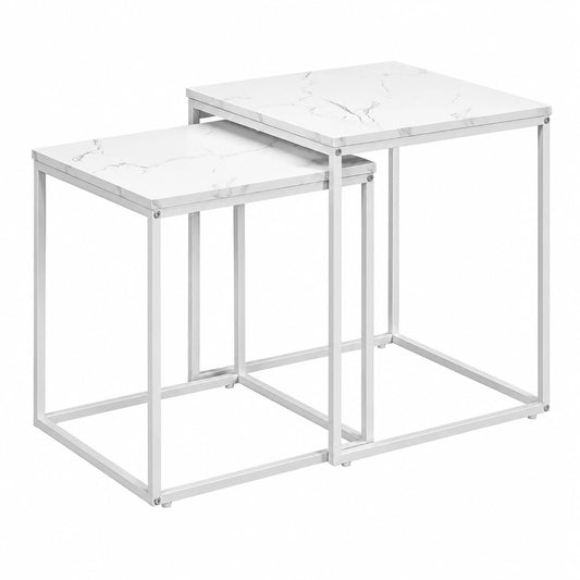 Table basse, en acier, coloris blanc, pour le salon