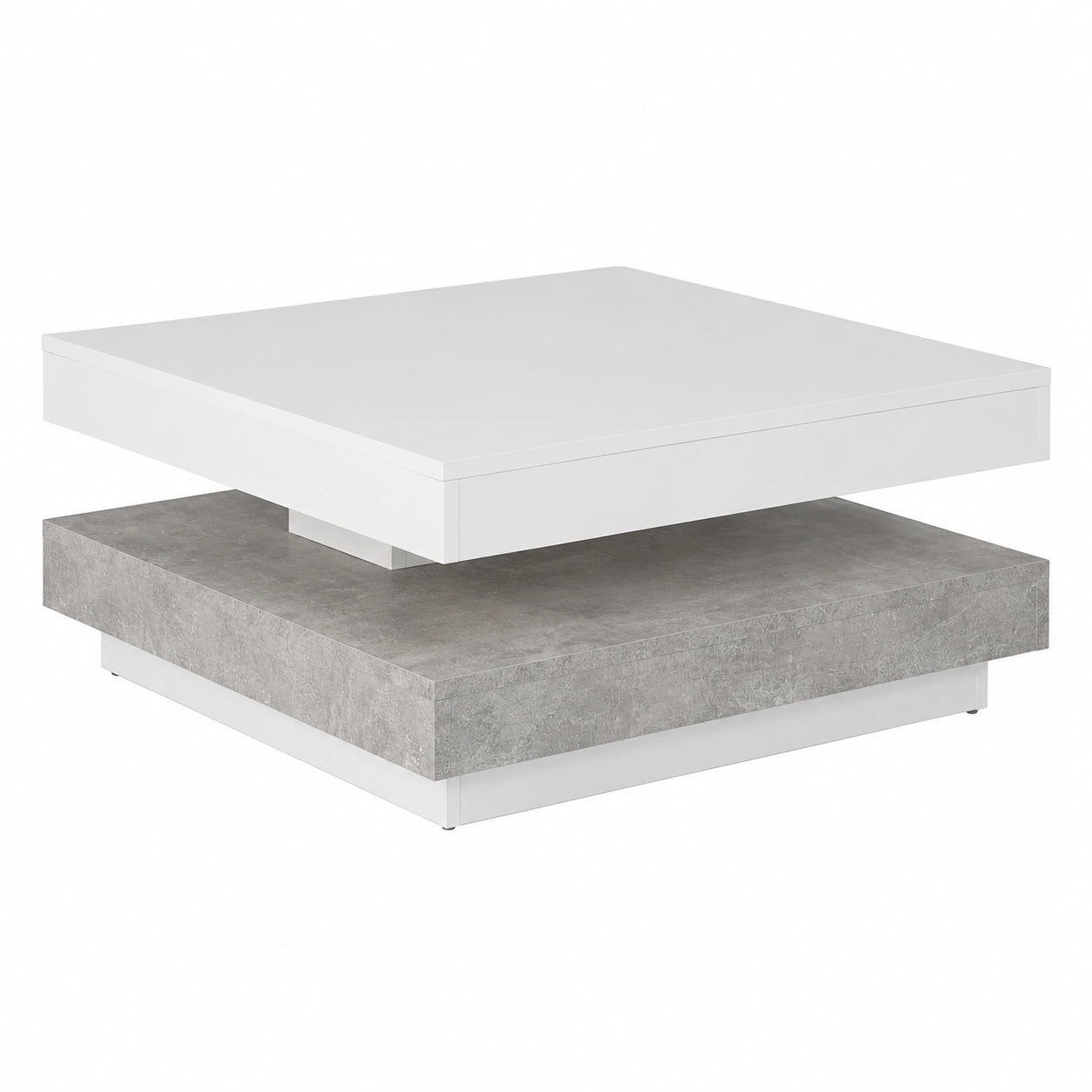 Table basse, pivotant, coloris blanc, 67 x 67 x 35 cm, pour le salon