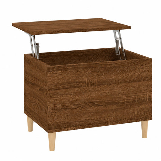 Bureau, en chêne, avec rangement, coloris marron, 60 x 44,5 x 45 cm, pour l’espace de travail
