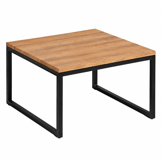 Table basse, en chêne et panneaux de bois, coloris marron, 60 x 60 cm, pour le salon
