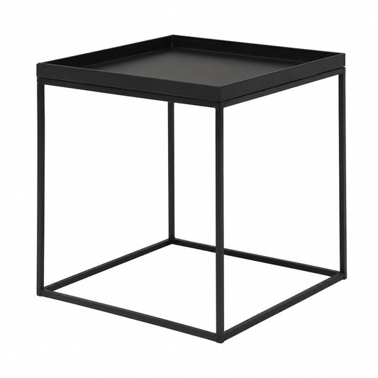 Table basse, en métal, coloris noir, 61 x 61 x 47 cm, pour le salon