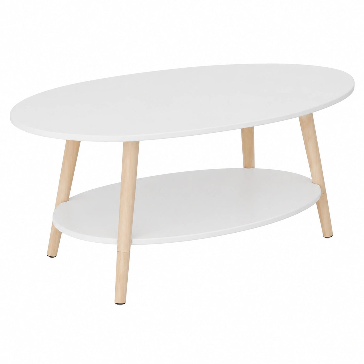 Table basse, en bois massif, coloris blanc, pour le salon