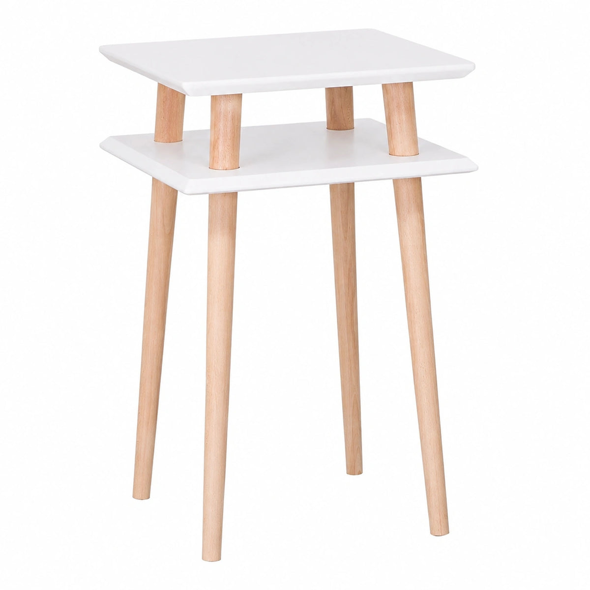 Table basse, 43 x 43 x 61 cm, coloris blanc, pour le salon