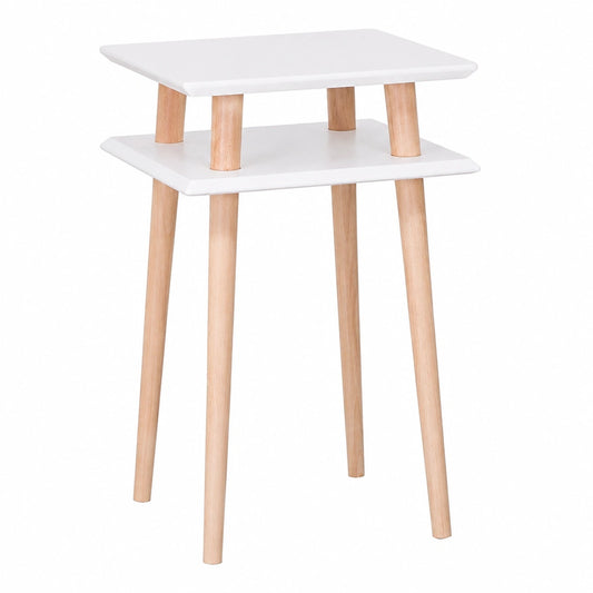 Table basse, 43 x 43 x 61 cm, coloris blanc, pour le salon