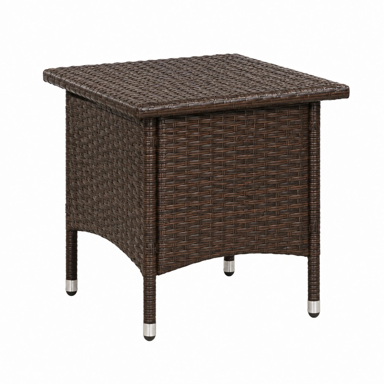 Table basse, en résine tressée, coloris marron, 50 x 50 x 47 cm, pour le salon