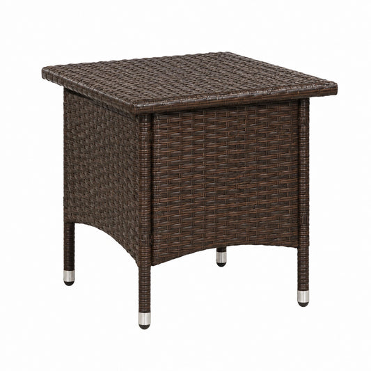 Table basse, en résine tressée, coloris marron, 50 x 50 x 47 cm, pour le salon