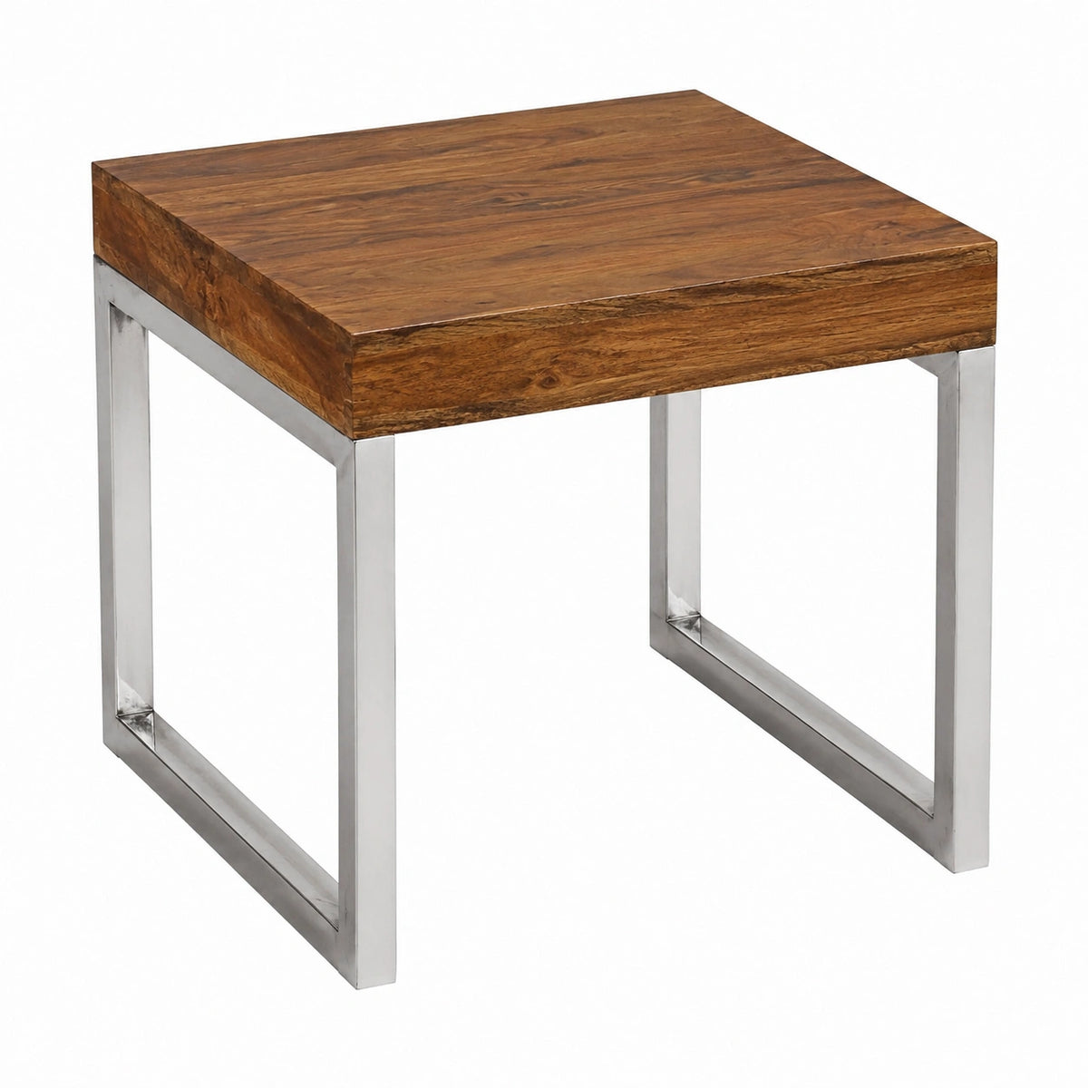 Table, en bois massif et métal, 45 x 45 x 40 cm, pour les espaces de vie