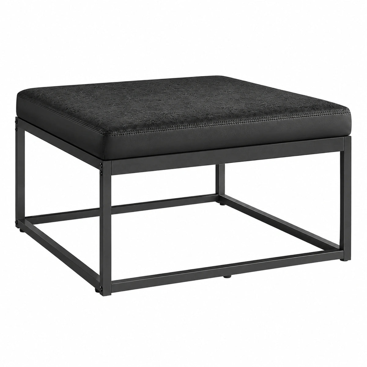 Table basse, rembourré, en acier, coloris noir, pour le salon