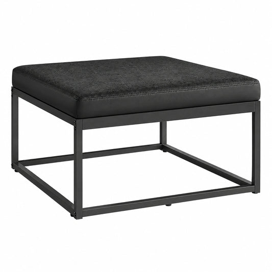 Table basse, rembourré, en acier, coloris noir, pour le salon